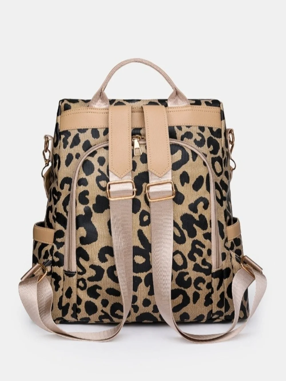 Each BRAND NEW NEVER WORN Leopard Convertible Backpack Tote Purse Beige OR Black